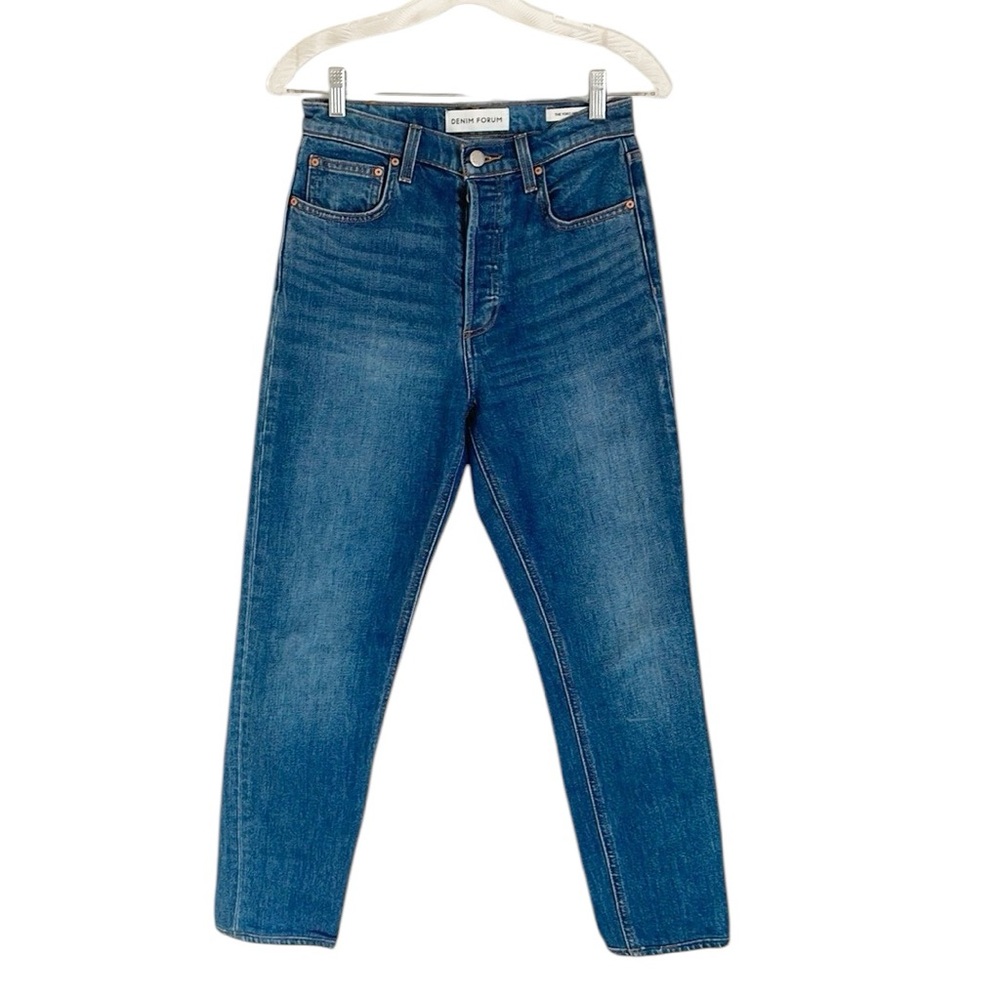 Denim Forum The Yoko High Rise Slim Crop Ankle Medium Washed Jeans size 27